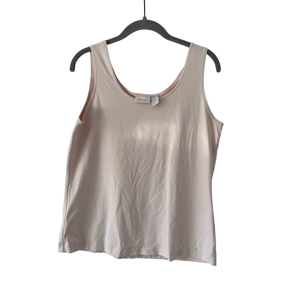 Chico’s Travelers Tank Top Medium Pink Sleeveless Stretch Layering Shell - Picture 2 of 6